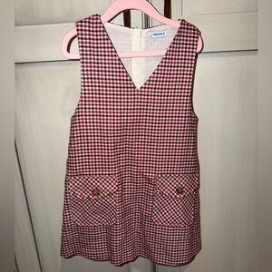 Mayoral Red and Black Plaid Dress
